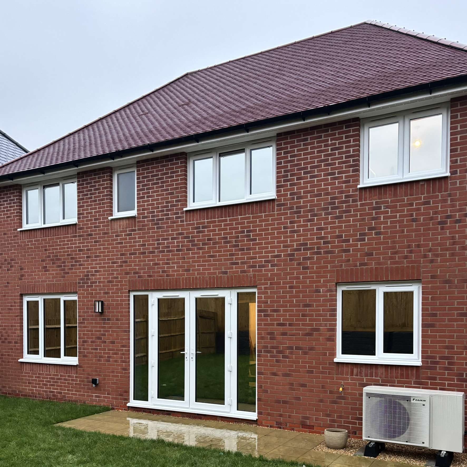 Silver 20 reflective solar film applied to the rear of a new build property in Portsmouth for privacy and solar control.