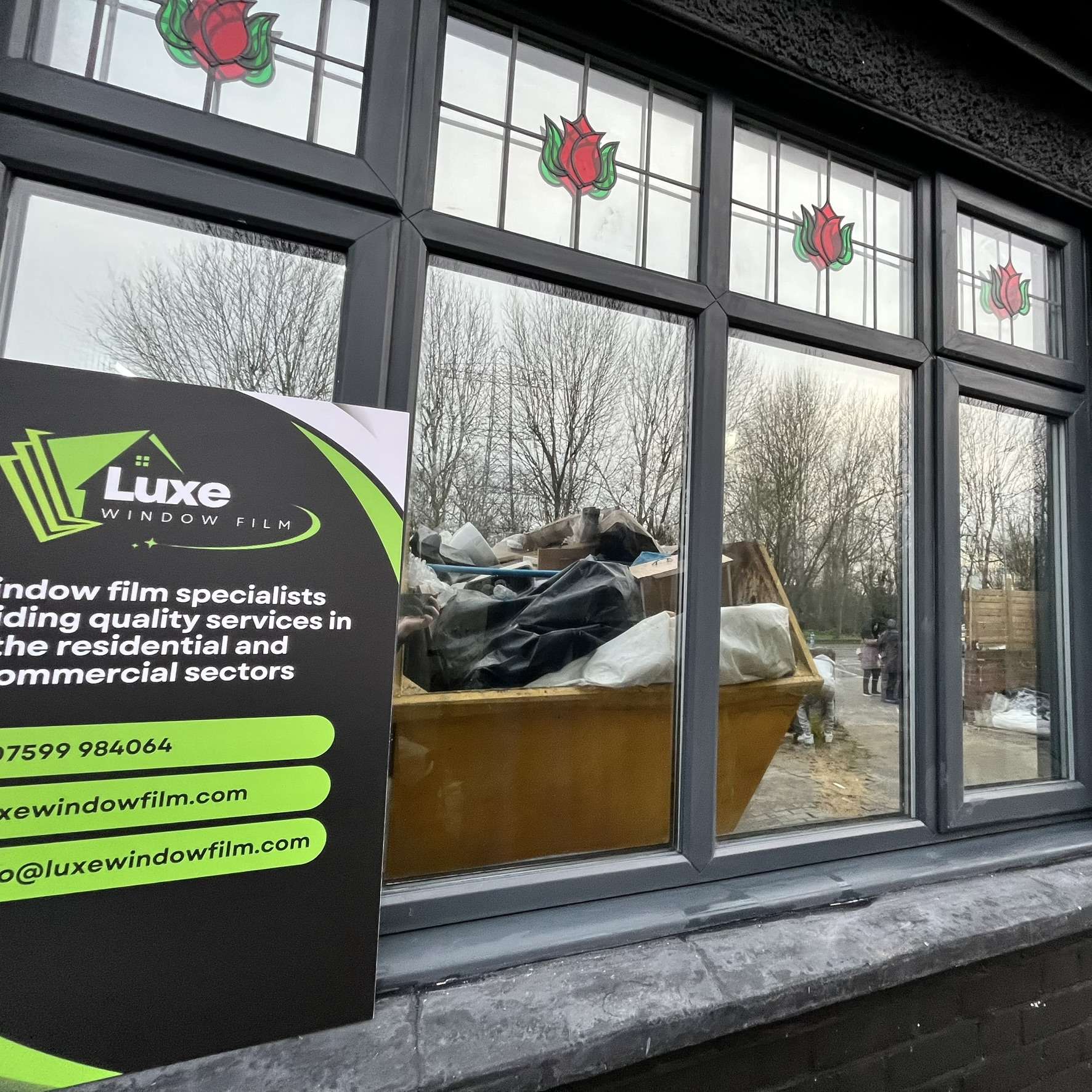 External front view of a residential property in Chingford fitted with Silver 20 reflective solar window film, providing privacy from passers-by.